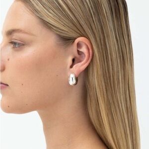 Nina Gordon Figure Hoop Earrings Silver